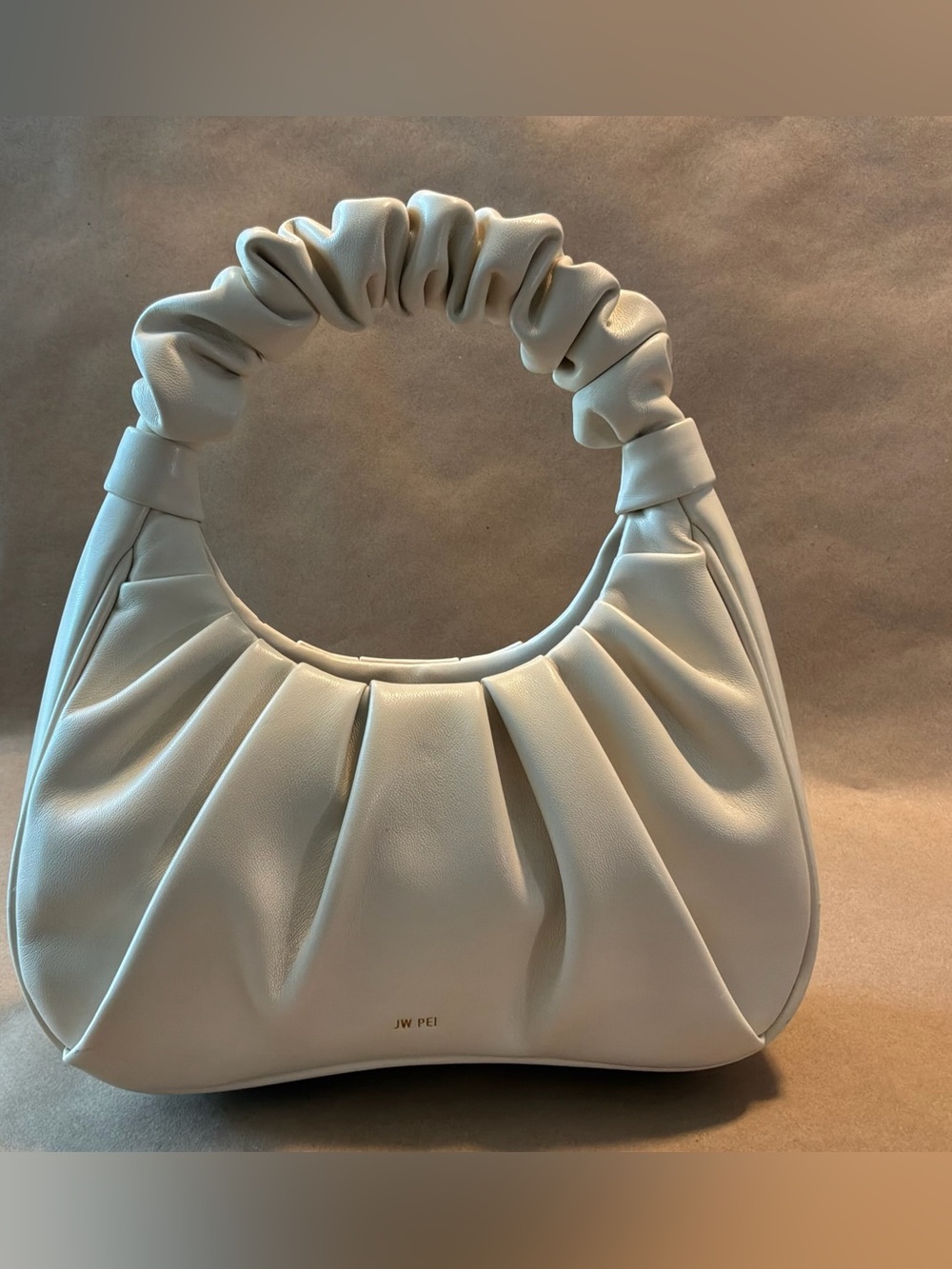 JW PEI Off-White Ruched Handle Shoulder Bag